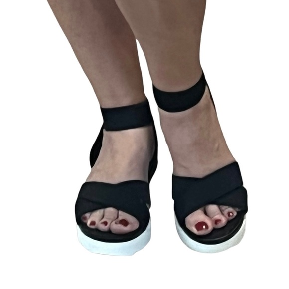 STEVEN Steve Madden Platform Sandal Elastic Strap Comfort “Kraze” Black Size 9 - Picture 5 of 10